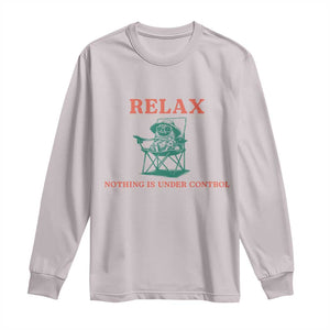 Chill Pug Long Sleeve Shirt Vintage Dog Lovers Relax Nothing Is Under Control Summer Chilling Vibes