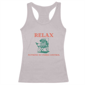 Chill Pug Racerback Tank Top Vintage Dog Lovers Relax Nothing Is Under Control Summer Chilling Vibes