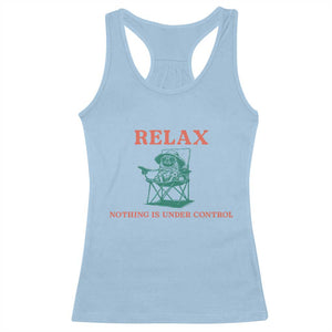 Chill Pug Racerback Tank Top Vintage Dog Lovers Relax Nothing Is Under Control Summer Chilling Vibes
