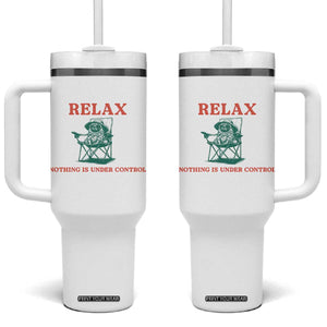 Chill Pug Tumbler With Handle Vintage Dog Lovers Relax Nothing Is Under Control Summer Chilling Vibes