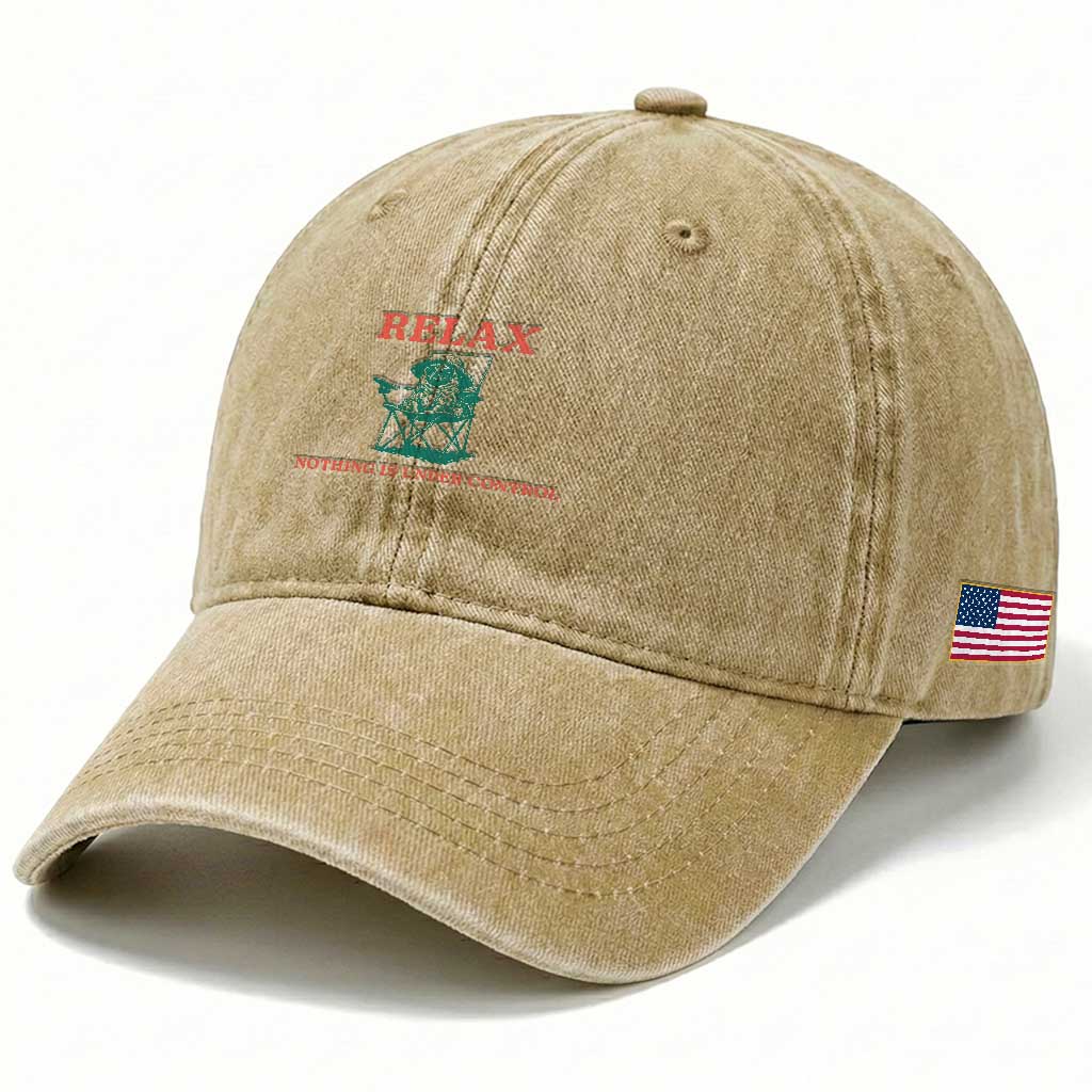 Chill Pug Washed Cotton Baseball Cap Vintage Dog Lovers Relax Nothing Is Under Control Summer Chilling Vibes
