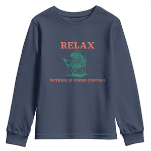 Chill Pug Youth Sweatshirt Vintage Dog Lovers Relax Nothing Is Under Control Summer Chilling Vibes