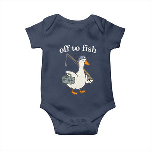 Funny Goose Fishing Baby Onesie Off to Fish Cute Waterfowl Angler Gift for Fishing Lovers