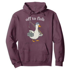 Funny Goose Fishing Hoodie Off to Fish Cute Waterfowl Angler Gift for Fishing Lovers