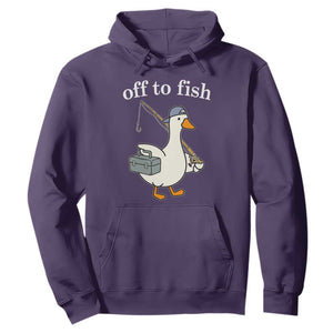Funny Goose Fishing Hoodie Off to Fish Cute Waterfowl Angler Gift for Fishing Lovers