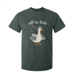 Funny Goose Fishing T Shirt For Kid Off to Fish Cute Waterfowl Angler Gift for Fishing Lovers