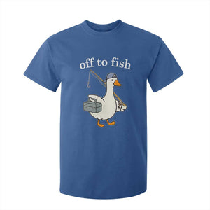 Funny Goose Fishing T Shirt For Kid Off to Fish Cute Waterfowl Angler Gift for Fishing Lovers
