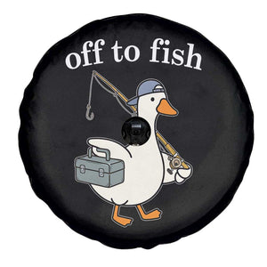 Funny Goose Fishing Spare Tire Cover Off to Fish Cute Waterfowl Angler Gift for Fishing Lovers