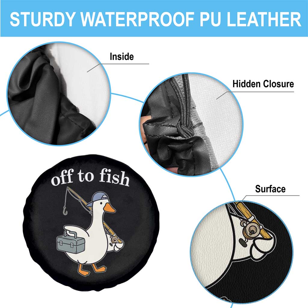 Funny Goose Fishing Spare Tire Cover Off to Fish Cute Waterfowl Angler Gift for Fishing Lovers