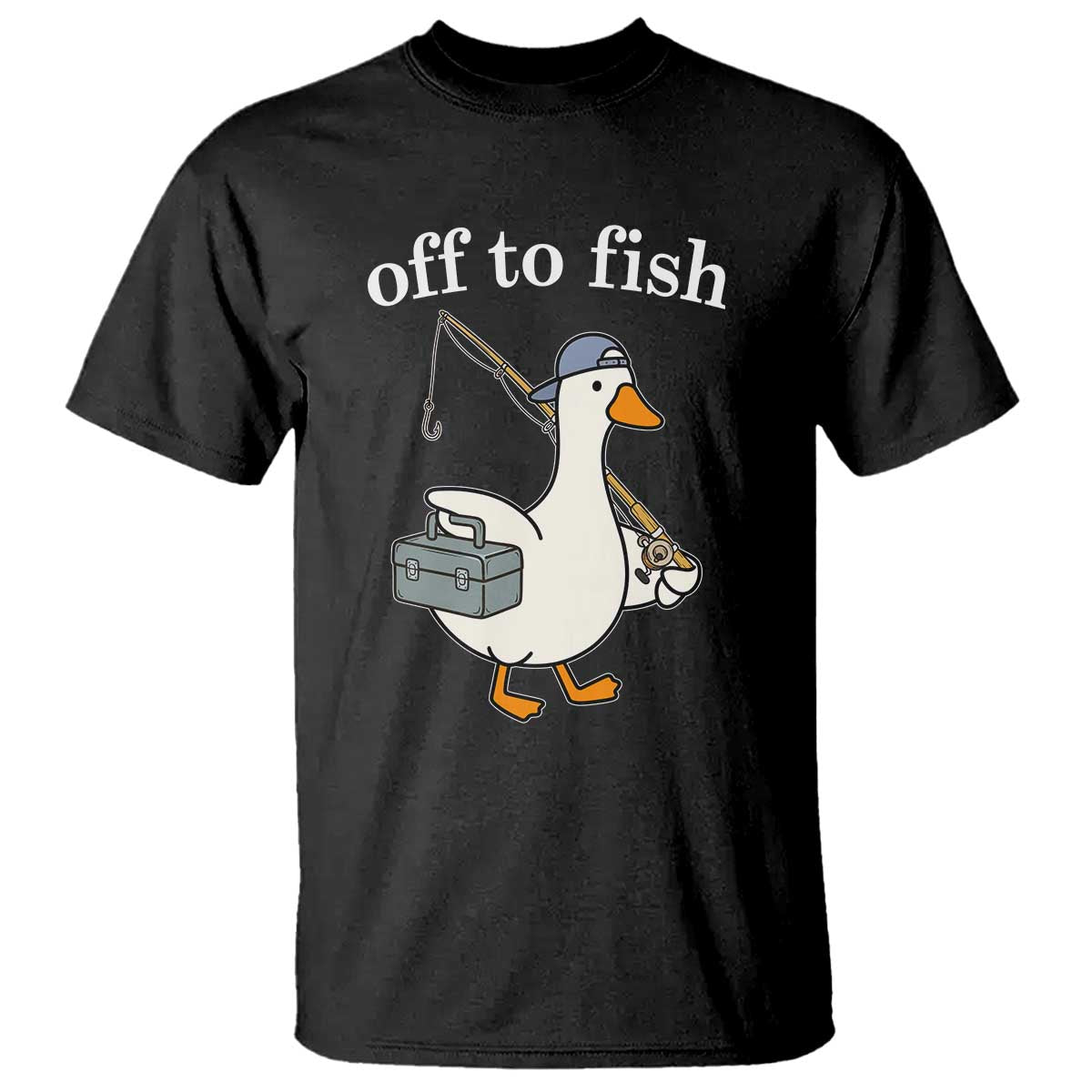Funny Goose Fishing T Shirt Off to Fish Cute Waterfowl Angler Gift for Fishing Lovers