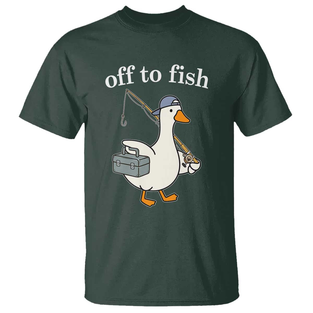 Funny Goose Fishing T Shirt Off to Fish Cute Waterfowl Angler Gift for Fishing Lovers