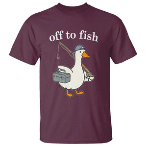Funny Goose Fishing T Shirt Off to Fish Cute Waterfowl Angler Gift for Fishing Lovers