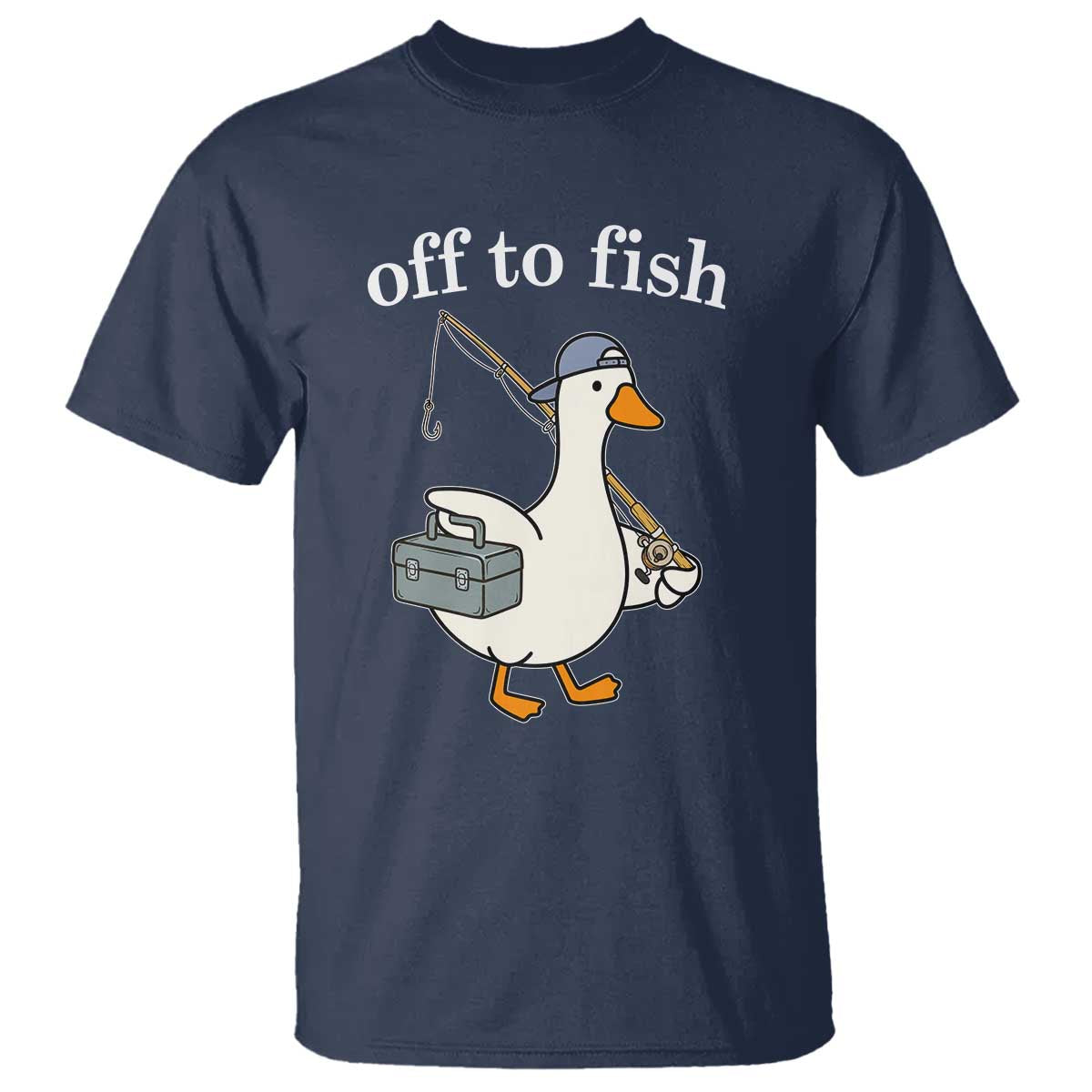 Funny Goose Fishing T Shirt Off to Fish Cute Waterfowl Angler Gift for Fishing Lovers