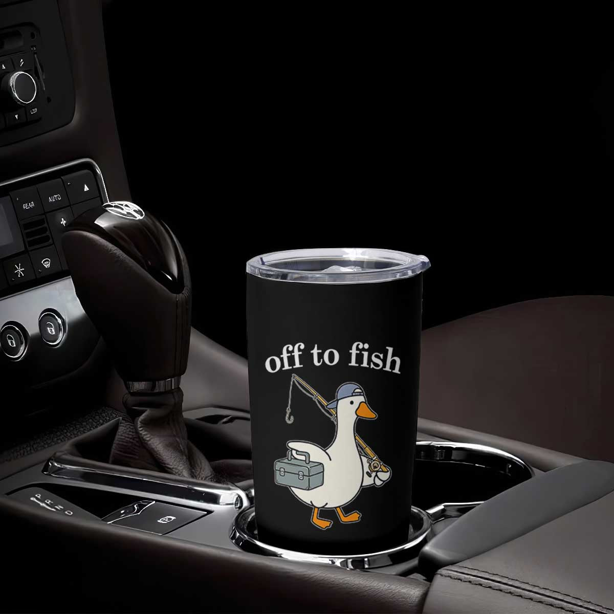 Funny Goose Fishing Tumbler Cup Off to Fish Cute Waterfowl Angler Gift for Fishing Lovers