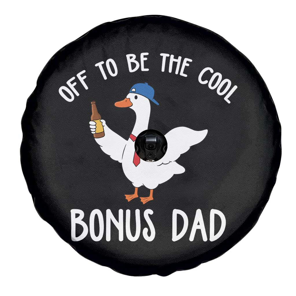 Funny Stepdad Silly Goose Spare Tire Cover Off To Be The Cool Bonus Dad TS10 Print Your Wear