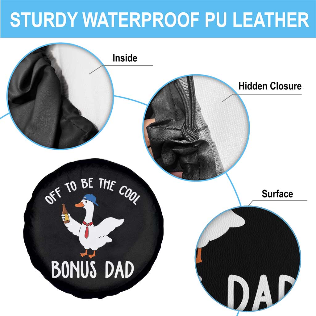 Funny Stepdad Silly Goose Spare Tire Cover Off To Be The Cool Bonus Dad TS10 Print Your Wear