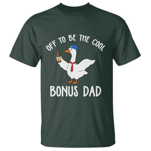 Funny Stepdad Silly Goose T Shirt Off To Be The Cool Bonus Dad TS10 Dark Forest Green Print Your Wear
