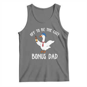 Funny Stepdad Silly Goose Tank Top Off To Be The Cool Bonus Dad TS10 Black Heather Print Your Wear