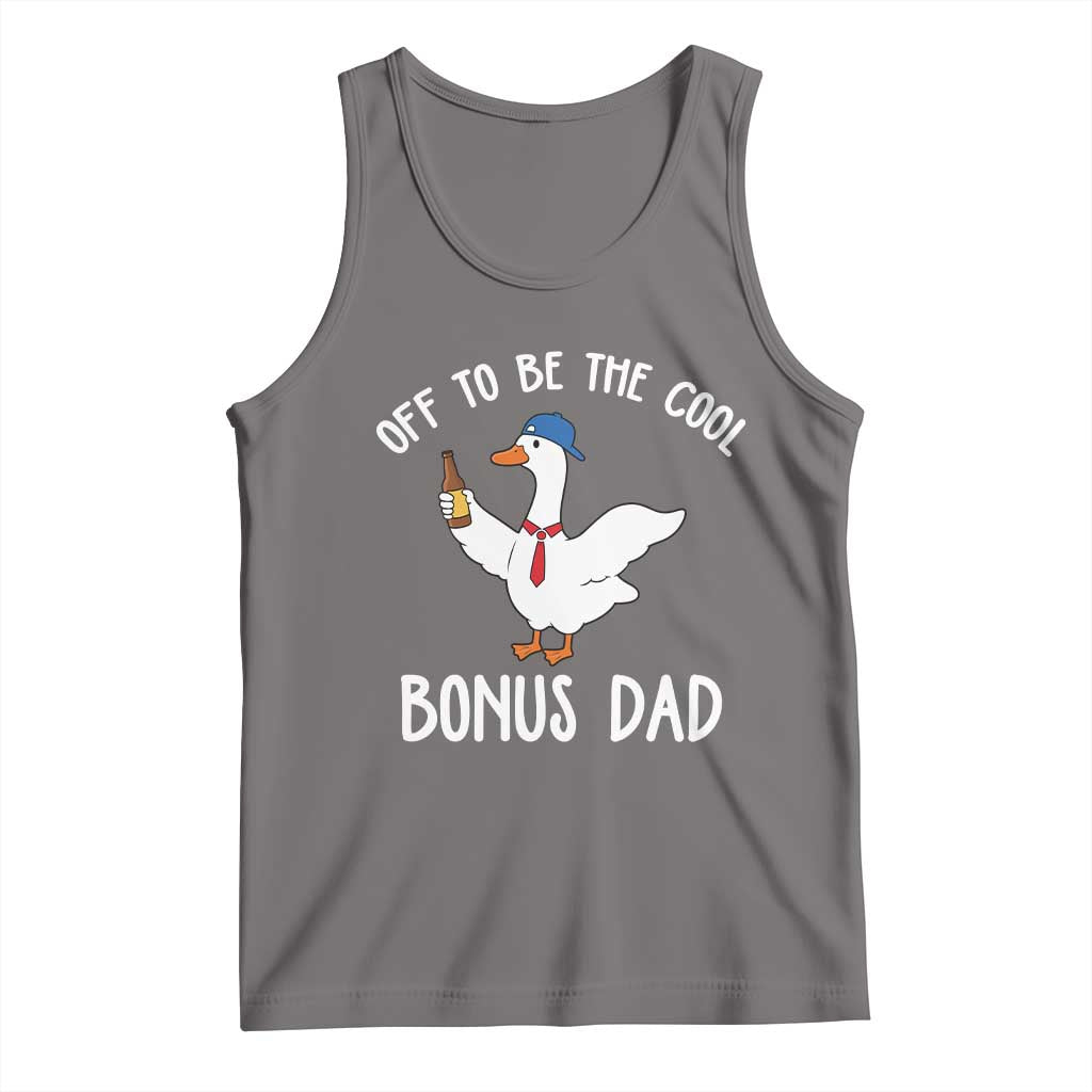 Funny Stepdad Silly Goose Tank Top Off To Be The Cool Bonus Dad TS10 Deep Heather Print Your Wear