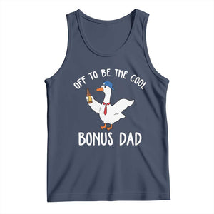 Funny Stepdad Silly Goose Tank Top Off To Be The Cool Bonus Dad TS10 Navy Print Your Wear