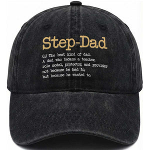 Stepdad Gifts Washed Cotton Baseball Cap Step Dad Definition Bonus Dad Fathers Day