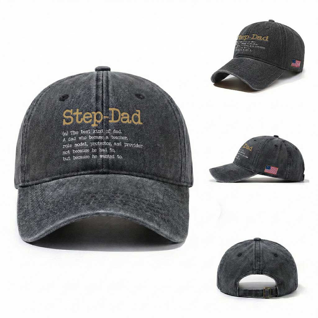 Stepdad Gifts Washed Cotton Baseball Cap Step Dad Definition Bonus Dad Fathers Day