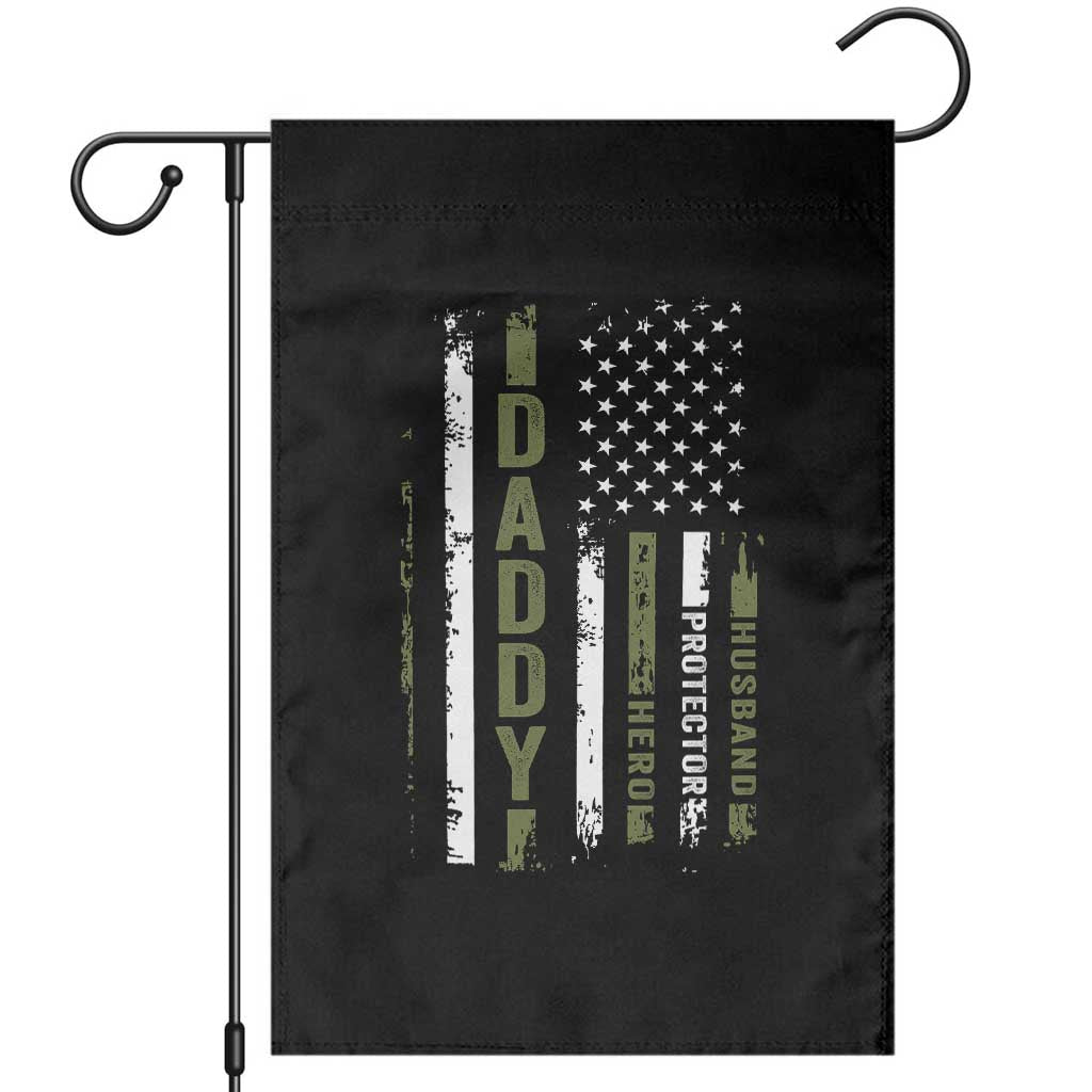 Daddy Husband Protector Hero Garden Flag Fathers Day Vintage American Flag