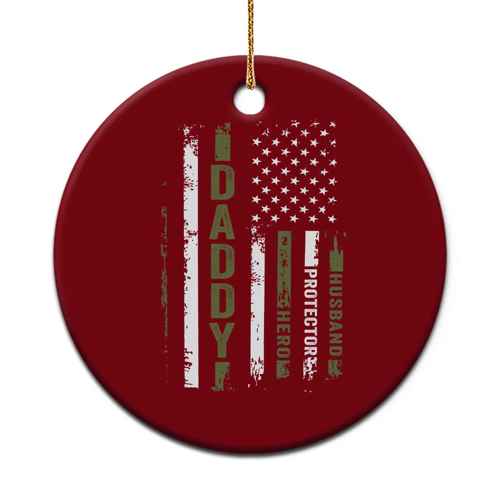 Daddy Husband Protector Hero Ceramic Ornament Fathers Day Vintage American Flag TS10 1pc Red Print Your Wear