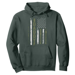 Daddy Husband Protector Hero Hoodie Fathers Day Vintage American Flag