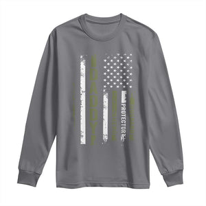 Daddy Husband Protector Hero Long Sleeve Shirt Fathers Day Vintage American Flag