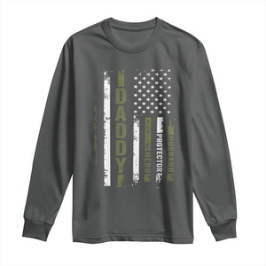 Daddy Husband Protector Hero Long Sleeve Shirt Fathers Day Vintage American Flag