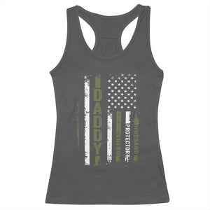 Daddy Husband Protector Hero Racerback Tank Top Fathers Day Vintage American Flag