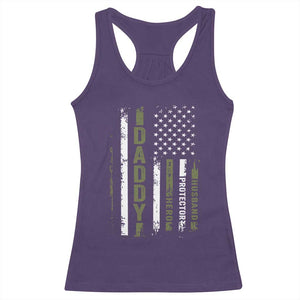 Daddy Husband Protector Hero Racerback Tank Top Fathers Day Vintage American Flag