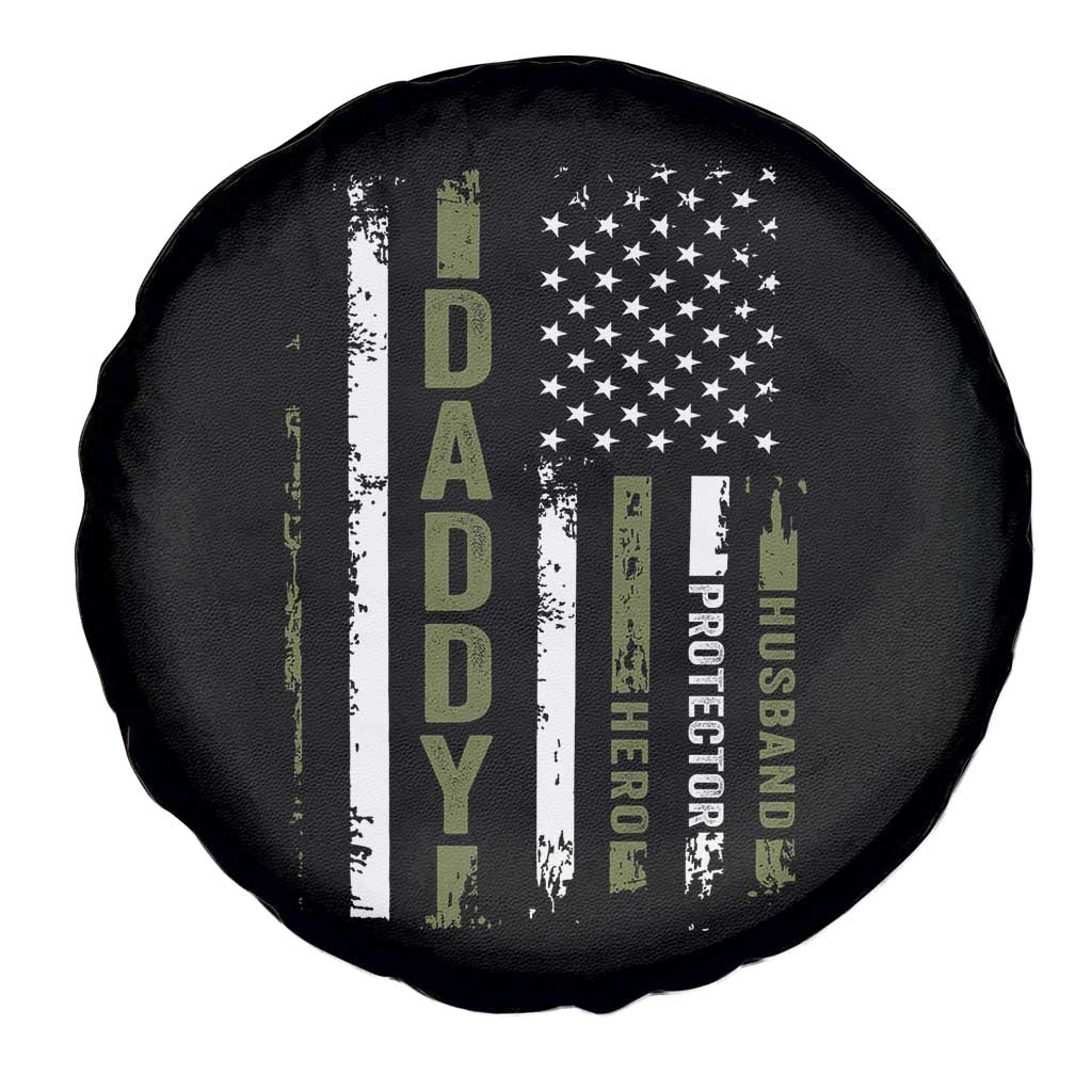 Daddy Husband Protector Hero Spare Tire Cover Fathers Day Vintage American Flag