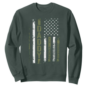 Daddy Husband Protector Hero Sweatshirt Fathers Day Vintage American Flag
