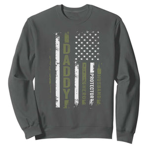 Daddy Husband Protector Hero Sweatshirt Fathers Day Vintage American Flag