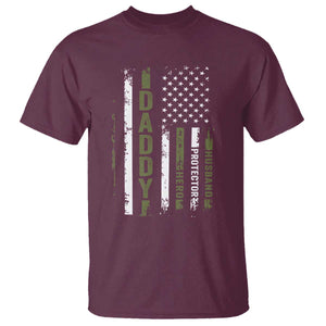 Daddy Husband Protector Hero T Shirt Fathers Day Vintage American Flag