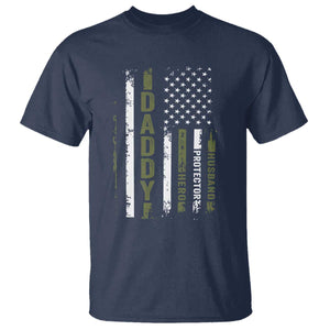 Daddy Husband Protector Hero T Shirt Fathers Day Vintage American Flag