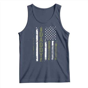 Daddy Husband Protector Hero Tank Top Fathers Day Vintage American Flag