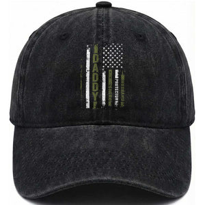 Daddy Husband Protector Hero Washed Cotton Baseball Cap Fathers Day Vintage American Flag