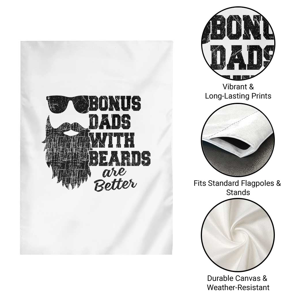Bonus Dads With Beards Are Better Garden Flag Retro Step Dad Fathers Day
