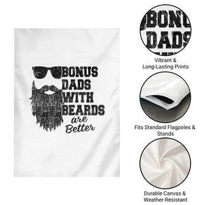 Bonus Dads With Beards Are Better Garden Flag Retro Step Dad Fathers Day