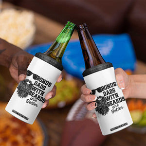 Bonus Dads With Beards Are Better 4 in 1 Can Cooler Tumbler Retro Step Dad Fathers Day