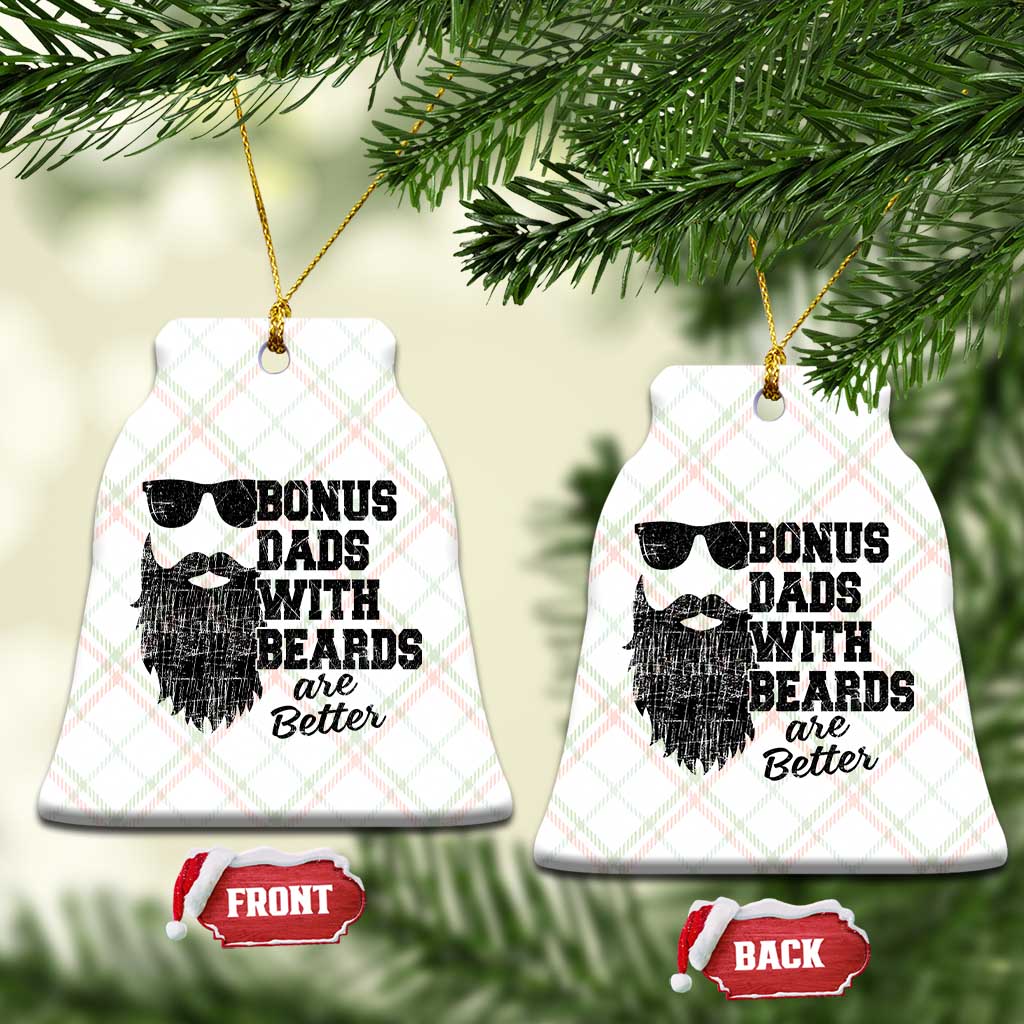 Bonus Dads With Beards Are Better Ceramic Ornament Retro Step Dad Fathers Day
