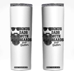 Bonus Dads With Beards Are Better Skinny Tumbler Retro Step Dad Fathers Day