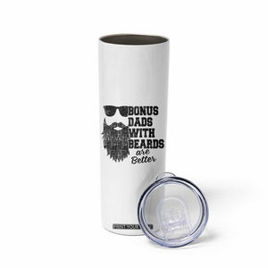Bonus Dads With Beards Are Better Skinny Tumbler Retro Step Dad Fathers Day