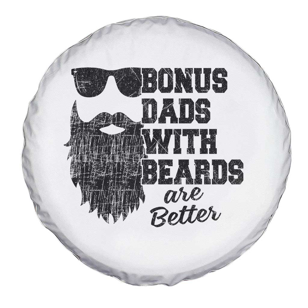 Bonus Dads With Beards Are Better Spare Tire Cover Retro Step Dad Fathers Day