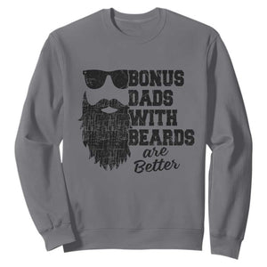 Bonus Dads With Beards Are Better Sweatshirt Retro Step Dad Fathers Day