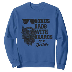 Bonus Dads With Beards Are Better Sweatshirt Retro Step Dad Fathers Day