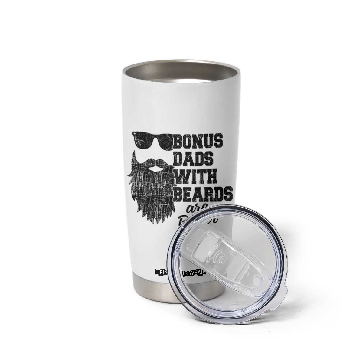 Bonus Dads With Beards Are Better Tumbler Cup Retro Step Dad Fathers Day